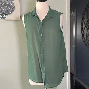 H&M Sleeveless Green Blouse